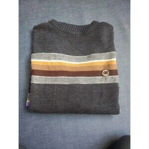 Men's Mecca Winter Sweater Size M Grey With Purple And Brown Stripes